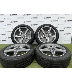 5x112 18" Mercedes AMG E-Class gyári kétszéles alufelni 275/40 R18 245/45 R18 nyári gumikkal 1