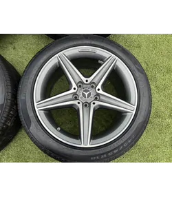 5x112 18" Mercedes AMG E-Class gyári kétszéles alufelni 275/40 R18 245/45 R18 nyári gumikkal 4